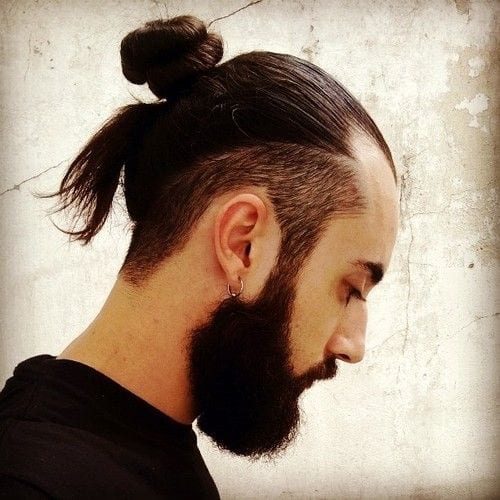Undercut man bun styles