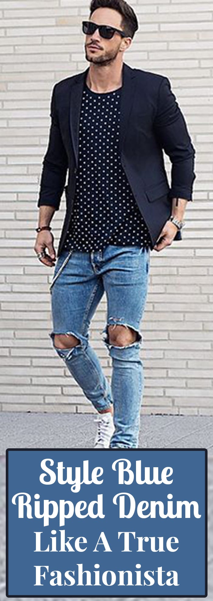 Blue Ripped Denim Blue Ripped Denim