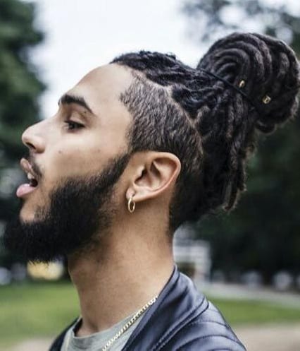 dreadlock man bun hairstyles
