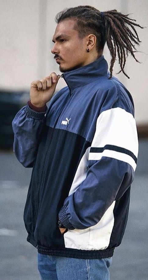 half up undercut dreadlocks hairstyle