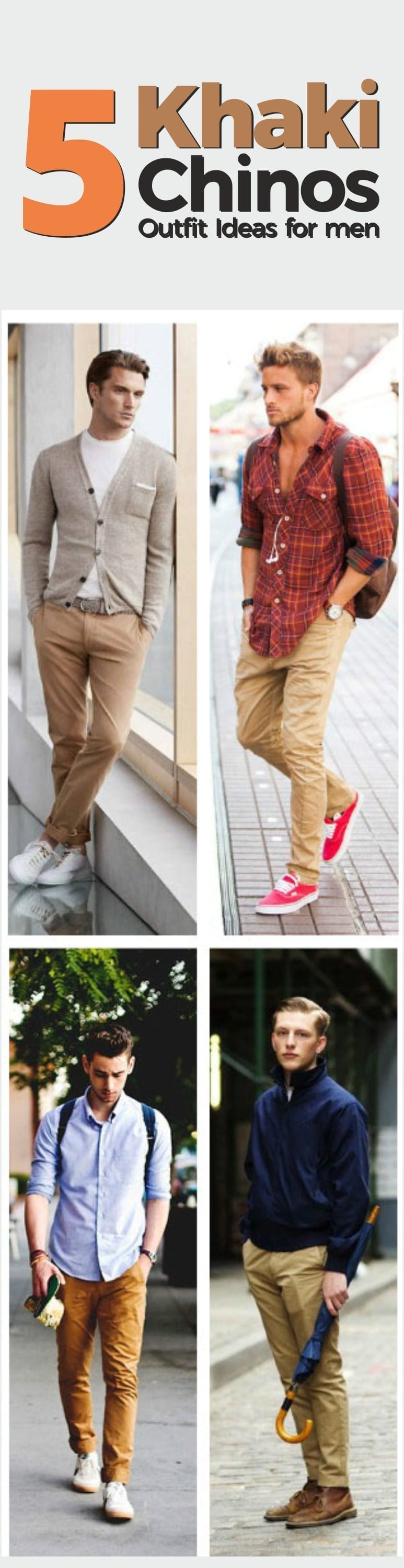 5 khaki chinos outfit ideas for men