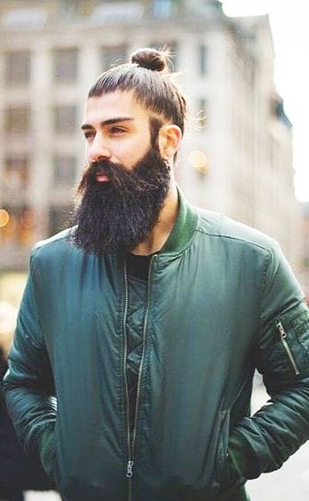 long beard and top knot