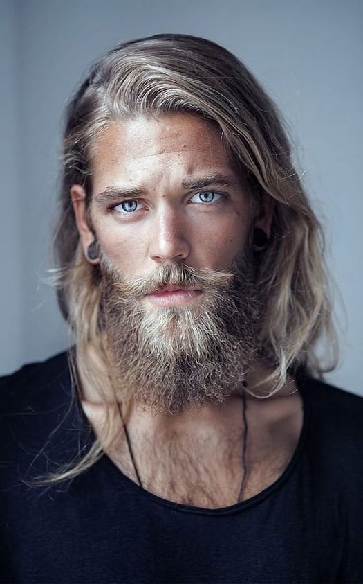long hair with medium beard long hair with medium beard