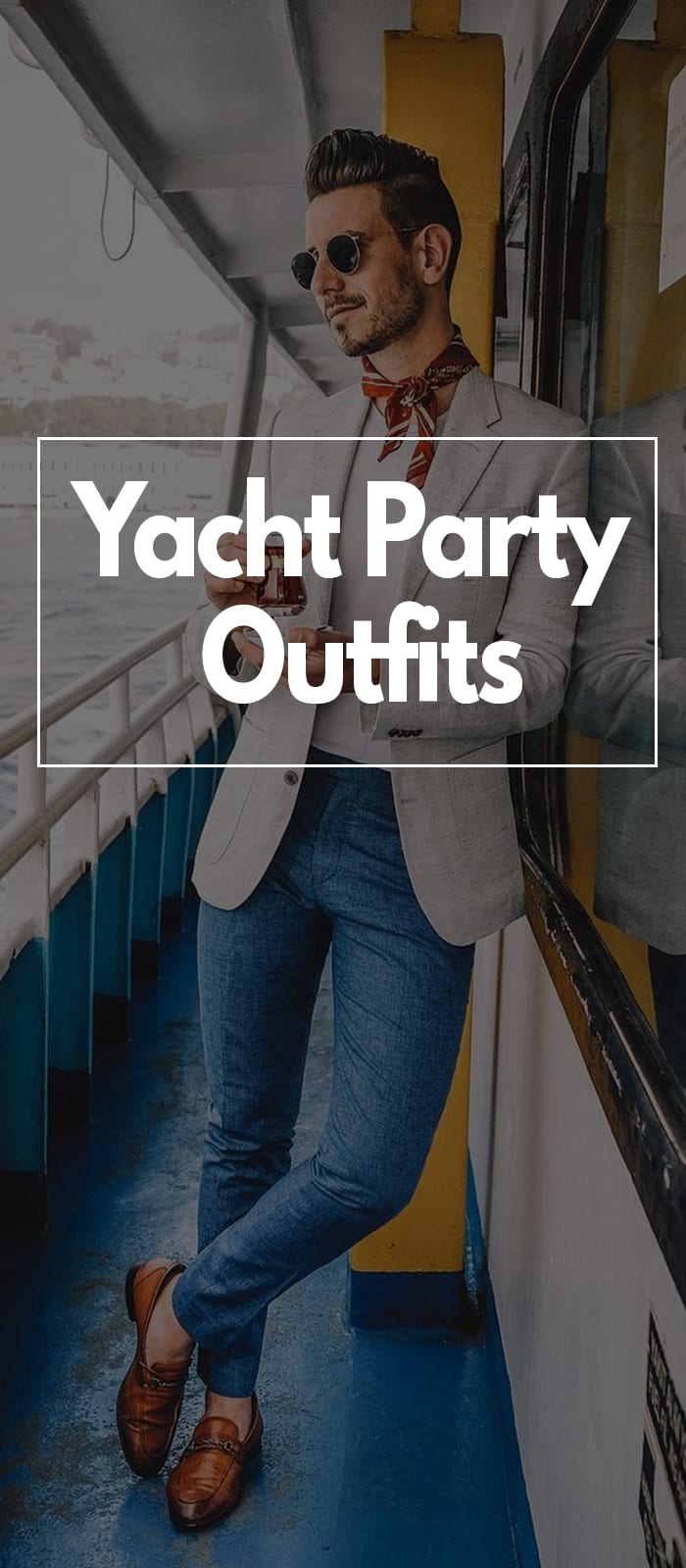 Linen jacket blue jeans white t-shirt outfit for men for yacht party Linen jacket blue jeans white t-shirt outfit for men for yacht party