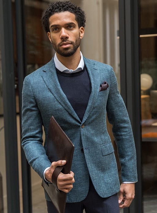 Blue Blazer Outfit for Winter Look Blue Blazer Outfit for Winter Look