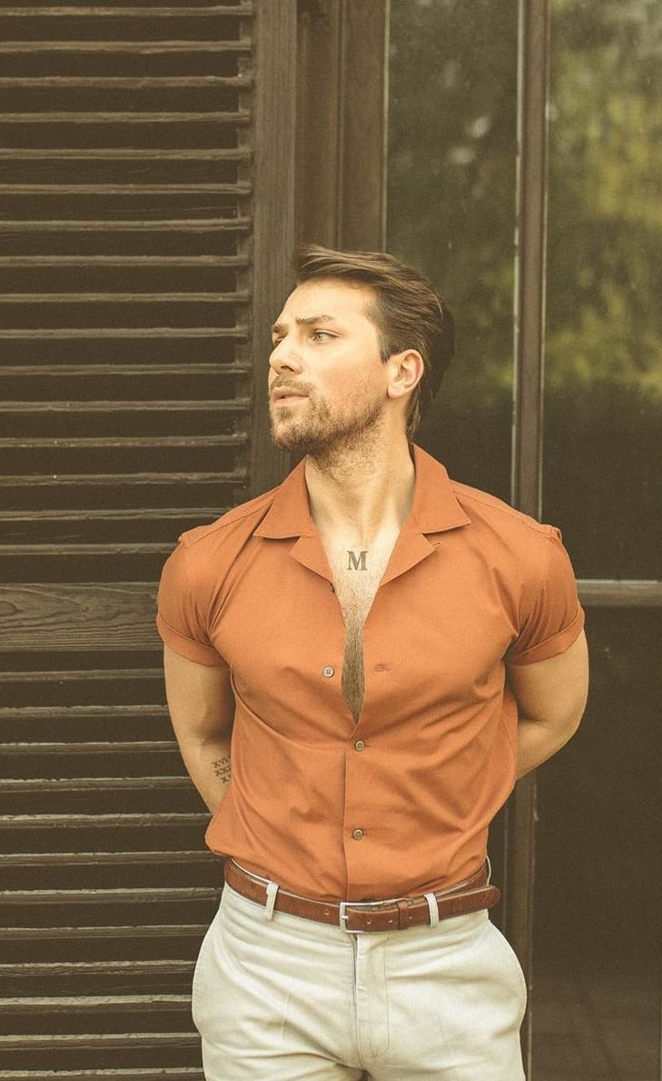 Rust Orange Shirt Casual Outfit for men