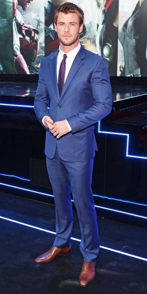 White Shirt, Blue Suit and tie Outfit for men