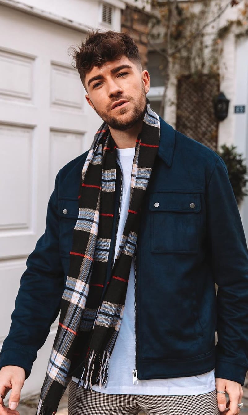 Plaid Scarf Style for Men Plaid Scarf Style for Men