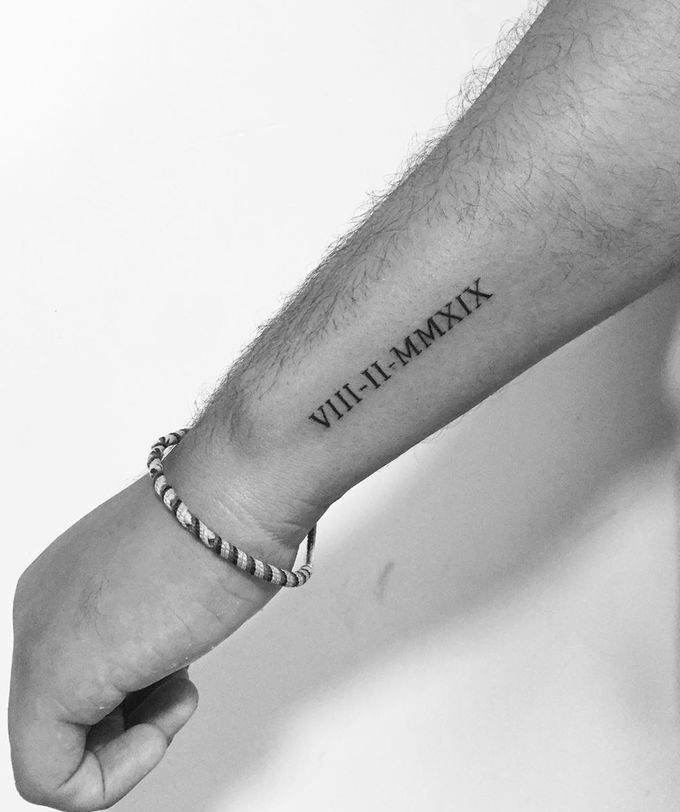 Roman Numerals on Wrist Tattoo