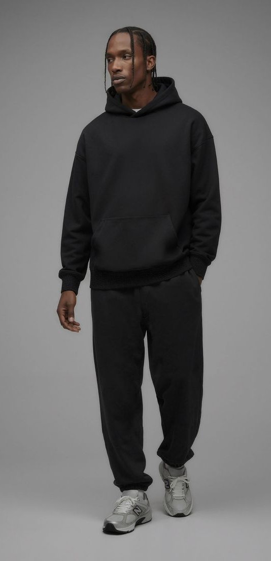 Black Hoodie Matching Track