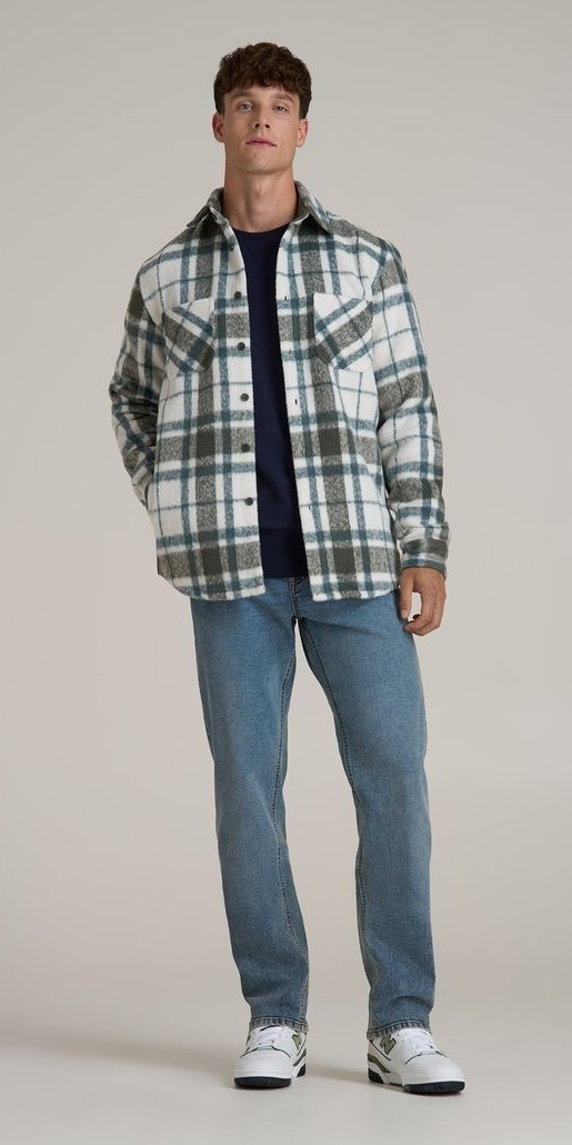 Flannel Shirt Layered Over Thermal Tee