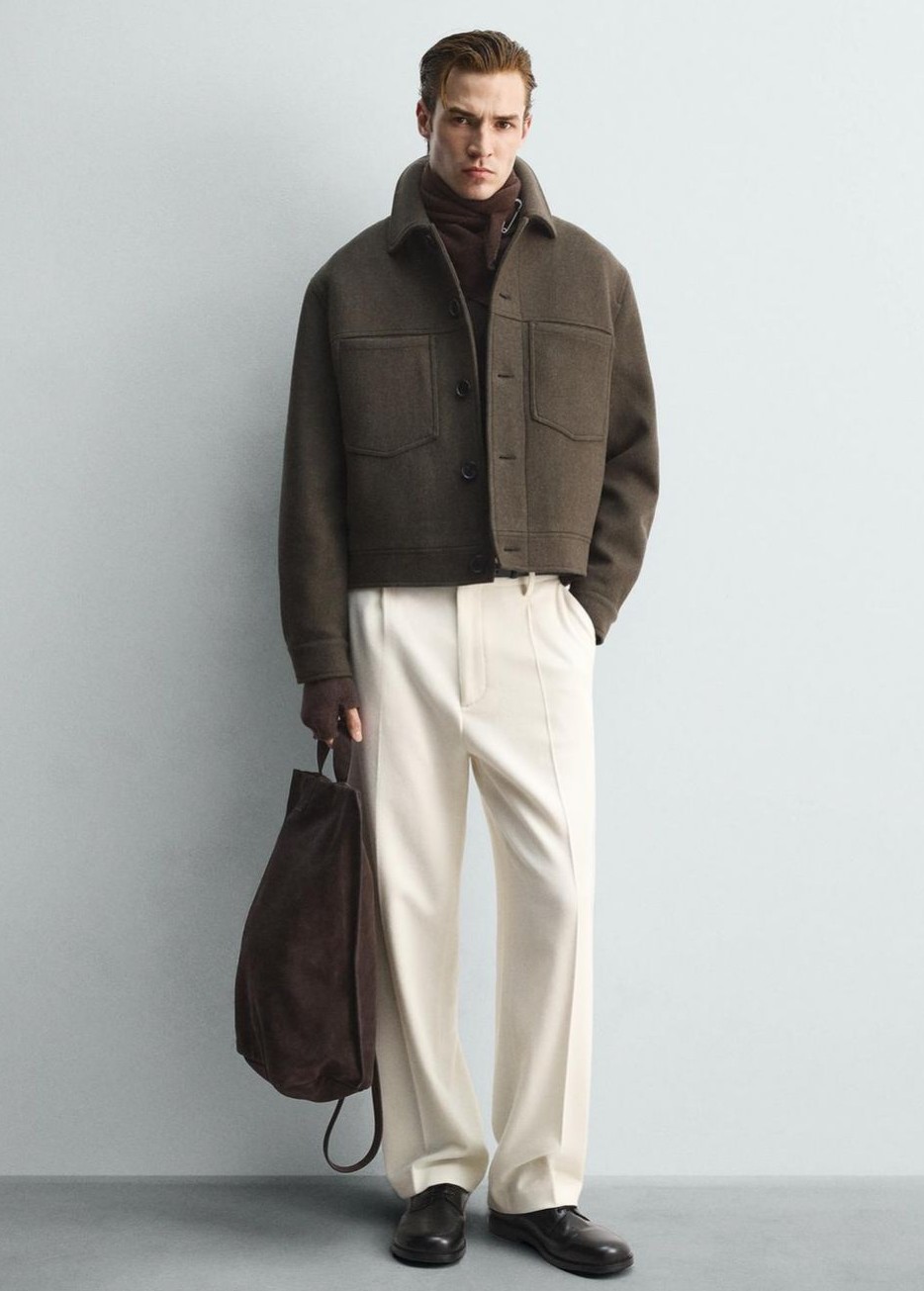 Wool Blend Jacket With Trouser